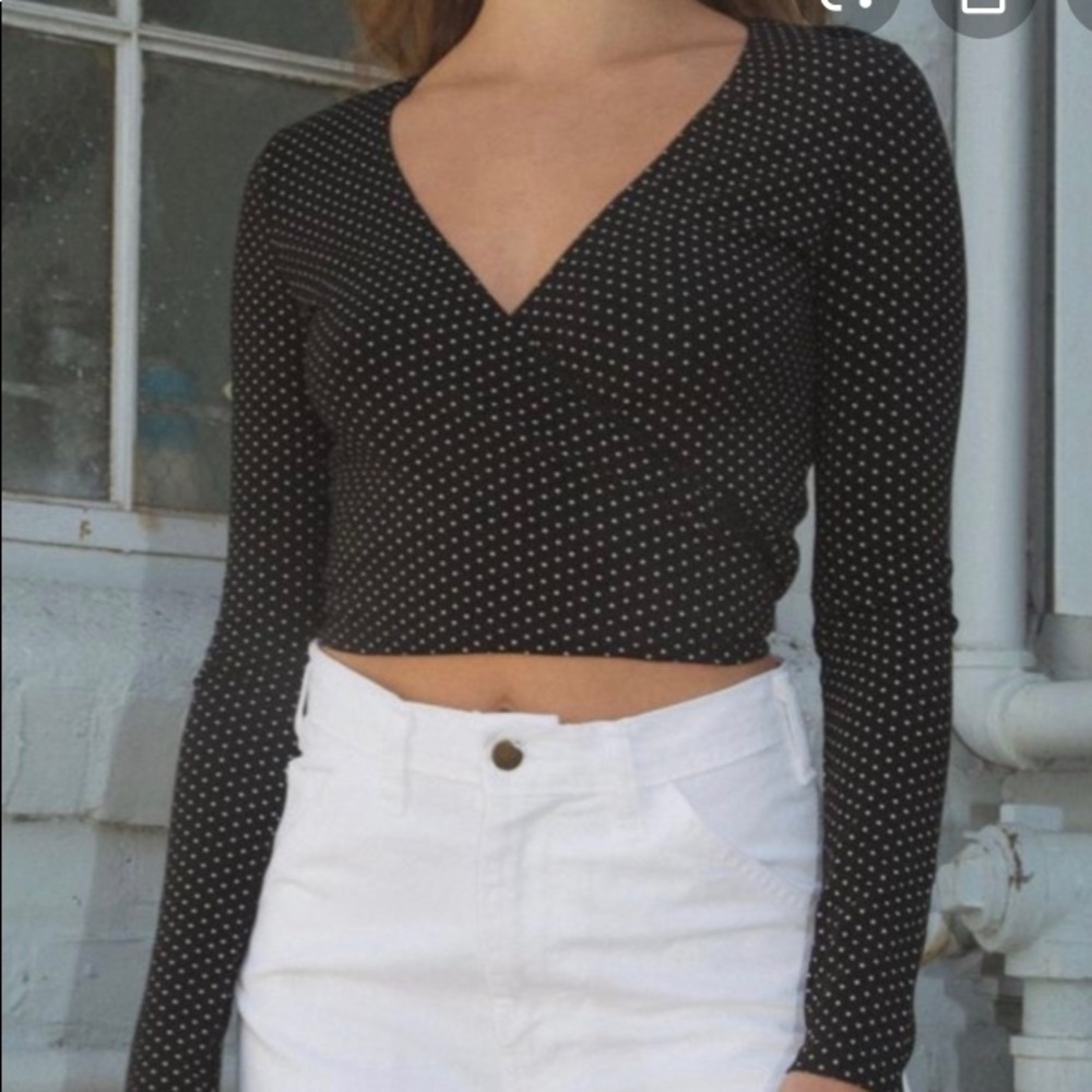 Brandy Melville Polka Dot Wrap Top